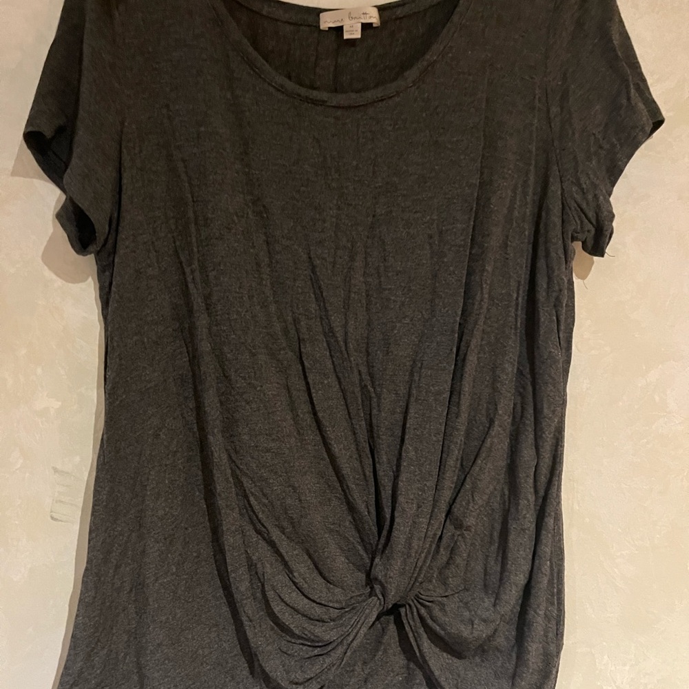 Nine Britton Charcoal Twist Front Tee
